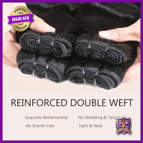 100% Human Hair Body Wave Bundles with 5x5 HD Lace Closure 12-30in main image 5